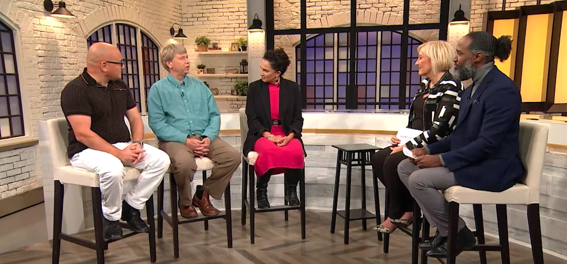 Dan, Markku, with Shaila Visser on 100 Huntly Street